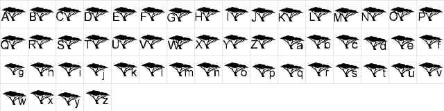 New Regular  glyph index