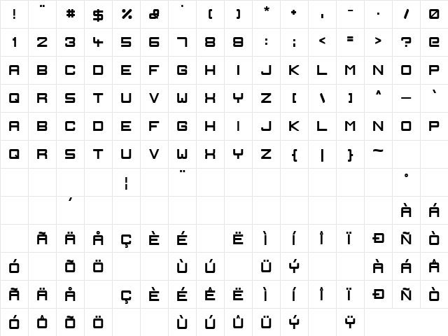 Ignis et Glacies Sharp Bold  glyph index