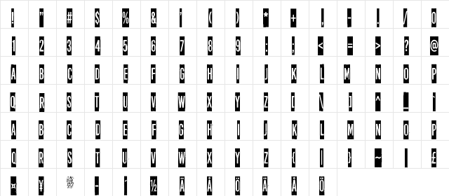 Long distance call Regular  glyph index