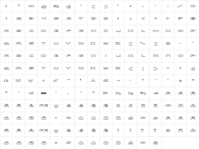 Alpha Men Outline Outline  glyph index