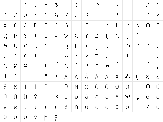 Dispose Light  glyph index