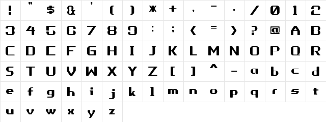 Porhythm Regular  glyph index