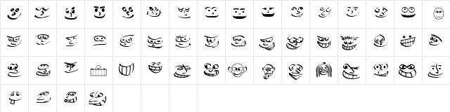 Smiles Regular  glyph index