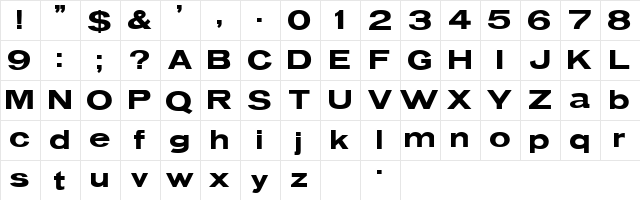 FlyTrap Extended  glyph index