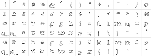 CK Herald Regular  glyph index