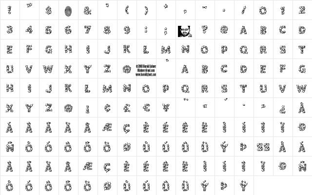 Popstars Regular  glyph index