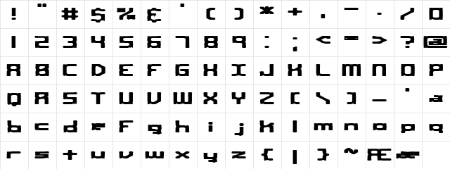 Square Route (BRK) Regular  glyph index