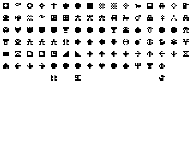 TPF Modular Symbol Regular  glyph index