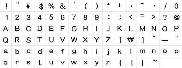 MDArt Regular  glyph index
