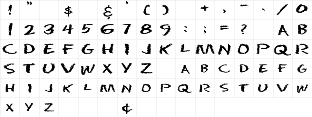 ChalkDustExtended Regular  glyph index