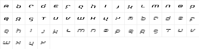 Pornomania Regular  glyph index