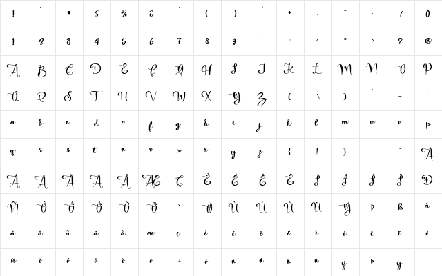 Merry Christmas Baby Regular  glyph index