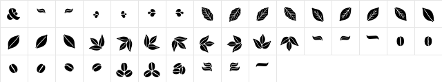 Aromatron Ornaments Regular  glyph index
