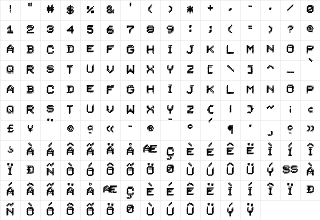 DoomPlatoon Medium  glyph index