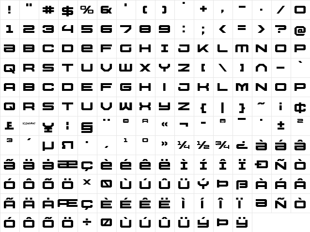 U.S.S. Dallas Expanded Expanded  glyph index