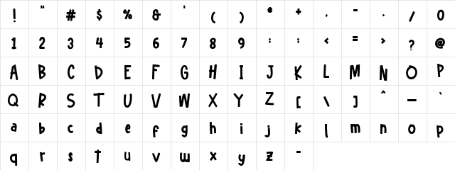 Hellofreeday DEMO Regular  glyph index