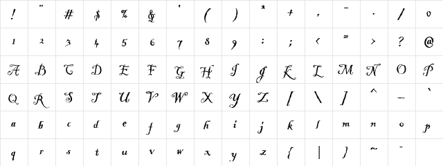 CK Opa's Hand Regular  glyph index