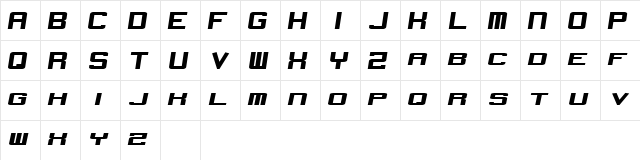 NeverSayDie Regular  glyph index