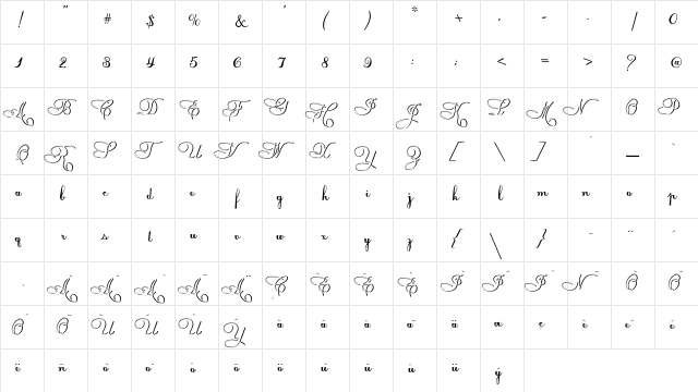 Louizede Regular  glyph index