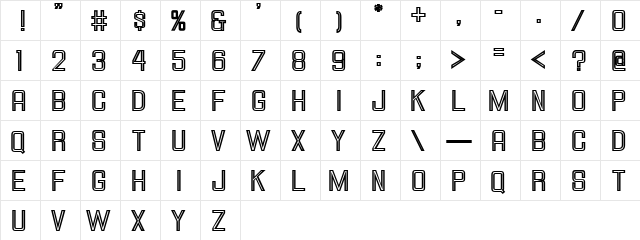 HallandaleSquareInline JL Regular  glyph index