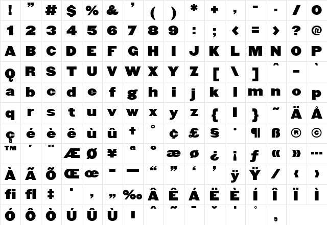 SI-Heavyweight A  glyph index