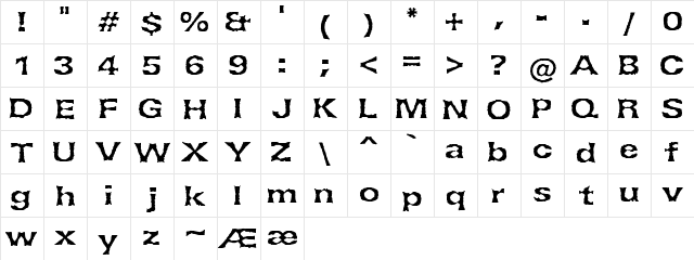 Lethargic BRK Regular  glyph index