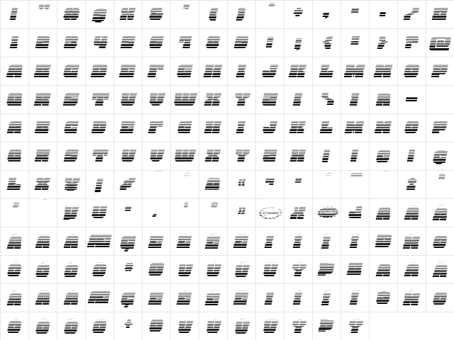 Kittrick Gradient Italic Italic  glyph index
