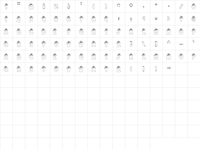 LD Gift Regular  glyph index
