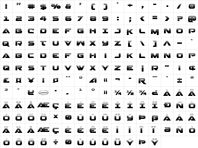 Gemina 2 Halftone Regular  glyph index