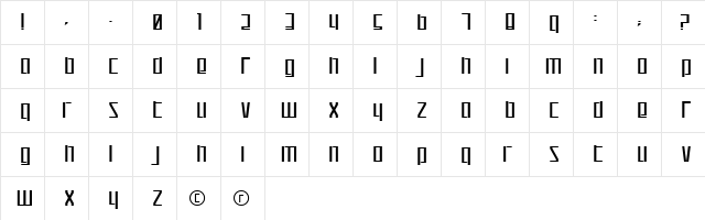Lode Regular  glyph index