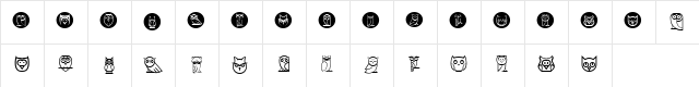 Owls Regular  glyph index