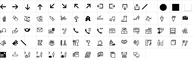 InfoPict-Three Medium  glyph index