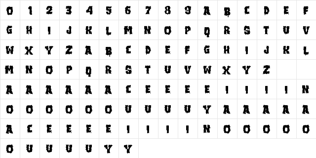 MONSTARIZE Regular  glyph index