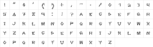 ice sticks Regular  glyph index