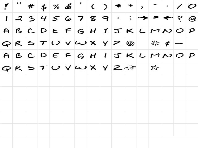 Shining 4 Regular  glyph index