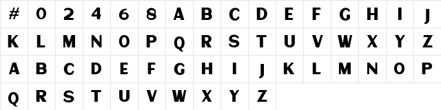 Sunmore Personal Use Regular  glyph index