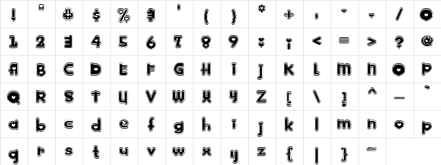 Bold Love Regular  glyph index