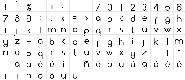 ZARAUTZ Normal  glyph index