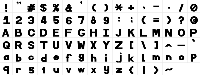 Sematary Medium  glyph index