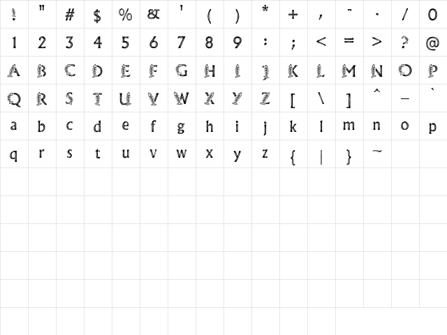 CK Fish Bones Regular  glyph index