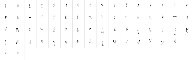 LoathingFear Regular  glyph index