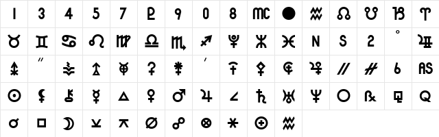 StarGeoHeavy Medium  glyph index