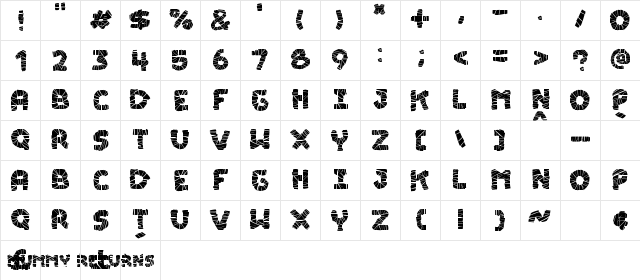 The Mummy Returns Regular  glyph index