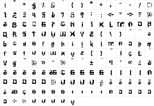 F2FEIDeeCons LT Std Regular  glyph index