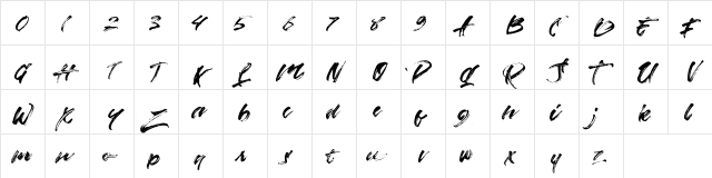 Strade Eqrem FREE Regular  glyph index