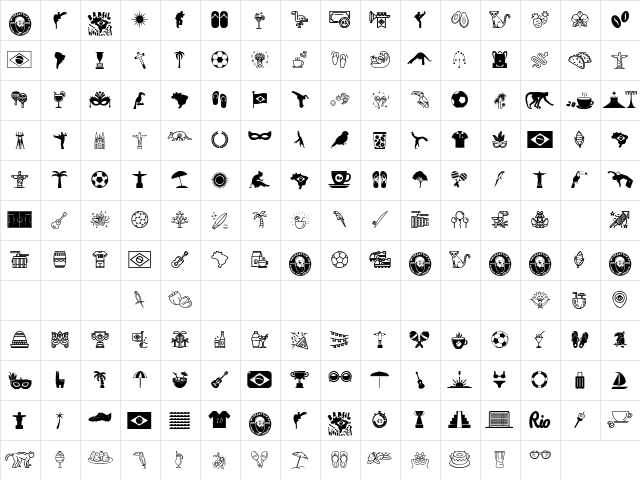 Brasil Icons Regular  glyph index