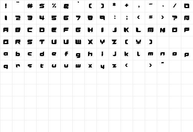 LEMON E  glyph index