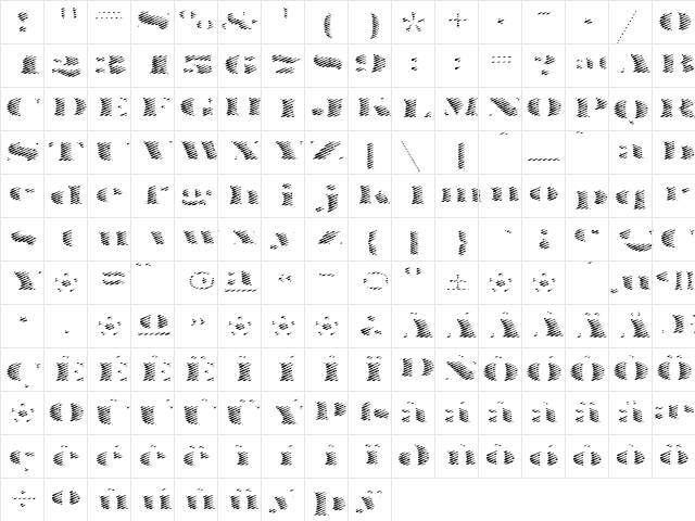 FederalNine Diagonal  glyph index