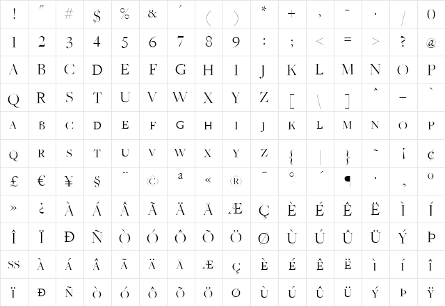 FreightBigLightSC Regular  glyph index