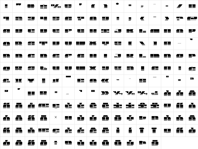Joy Shark Halftone Regular  glyph index